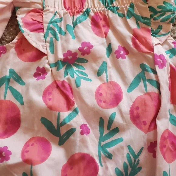 Carter's 12M hat romper floral fruit set outfit baby girl - Picture 2 of 5